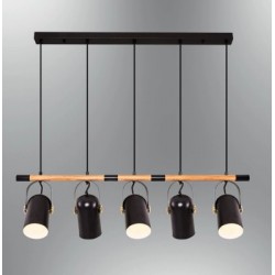 Modi Lighting Ahşap Detaylı Sırali Avize Mod-AV-4506-5BSY