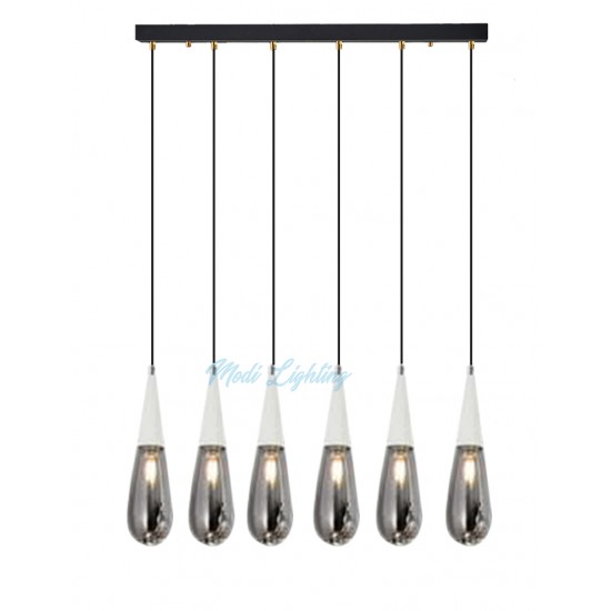 Modi Lighting Altılı Eskitme Damla Sarkıt Avize Mod-Av-4481-6sb