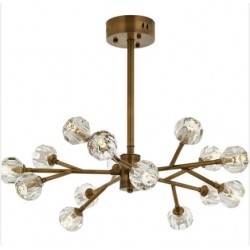 Modi Lighting 15 Kristalli Eskitme Kaplama Modern Avize G9 Metal Cam 60cm