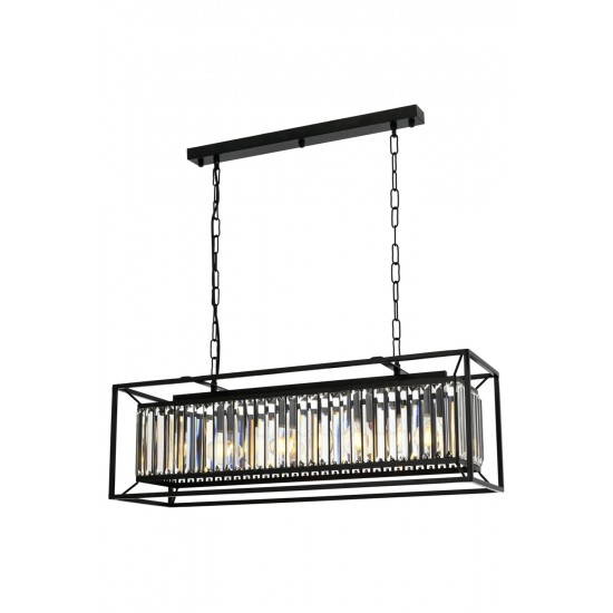 AVONNI AV-60029-4Y-BSY Siyah Boyalı Modern Avize E27 Metal Kristal 80x22cm