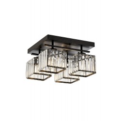 AVONNI AV-60230-4BSY Siyah Boyalı Modern Avize E27 Metal Kristal 40x40cm