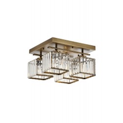 AVONNI AV-60230-4E Eskitme Kaplama Modern Avize E27 Metal Kristal 40x40cm